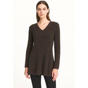 TSE Cashmere 100% Pure Cashmere Ribbed Knit Sweater Tunic V-neck size M
